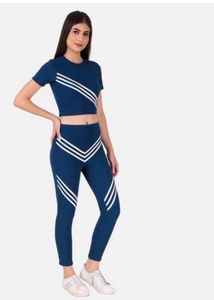 Blue Striped Activewear Set