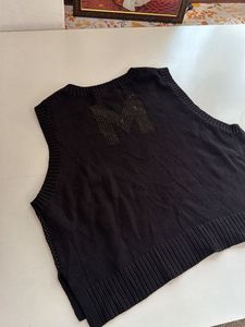 Sparkly Black Knit Vest Top