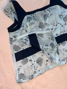 Light Blue Printed Top