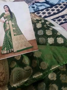 Elegant Green Banarasi Silk Saree