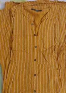 Yellow Striped Kurta 2xl Size