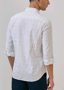 Raymond Stylish White Polka Dot Shirt high quality