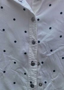 White Polka Dot Button-Up Shirt
