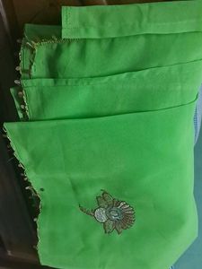 Vibrant Green Embroidered Saree