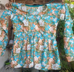 Floral Print Peplum Top
