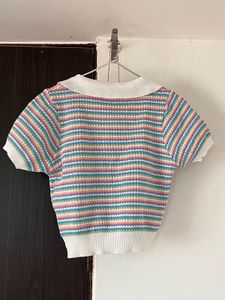 Rainbow Striped Knit Top