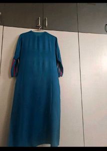 Boho Embroidered Blue Kurti