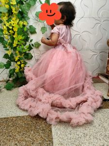 Pink Tulle Ruffle Dress
