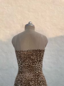 Leopard Print Strapless Dress