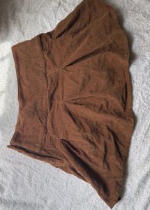 Pleated Corduroy Mini Skirt