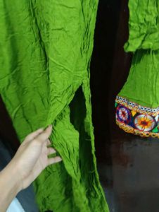 Embroidered Green Kurta Set