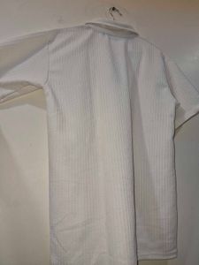 White Textured mens shirt