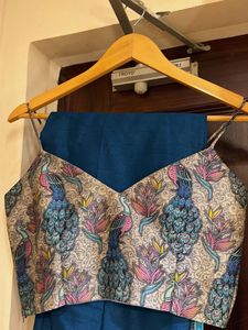 Teal Blouse &amp; Pant &amp; Jacket Set