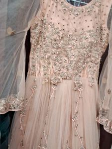 Elegant Peach Embroidered Anarkali