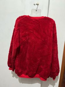 Red M&amp;M Fuzzy Sweatshirt