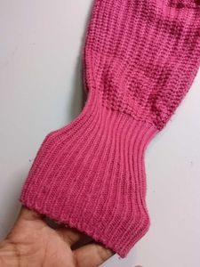 Cropped Pink Knit Cardigan