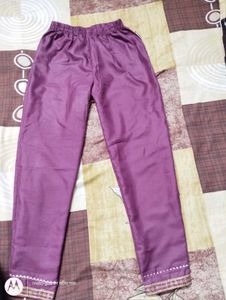 Purple Kurta Set Trousers And Dupatta