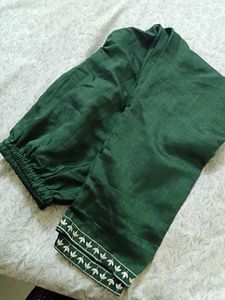 Dark Green Full Embroidery Kurti With Shawl