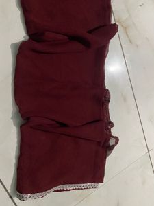 Maroon Silk Saree with Embellished Border