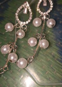 Elegant Pearl Drop Earrings with Crystal Accents