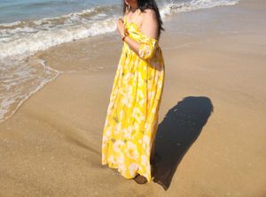 Yellow Floral Maxi Dress
