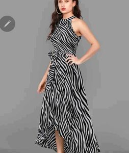 Stylish Zebra Print Maxi Dress