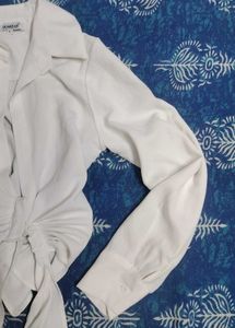 Chic White Tie-Front Top