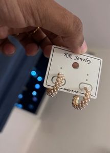 Pearl Hoop Earrings💎