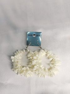 White Artificial Mogra Flower Scented earrings for