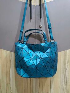 Geometric Teal Tote Bag