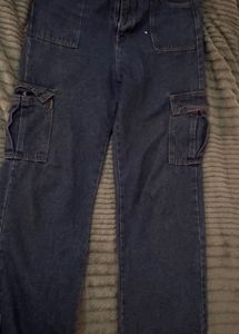 Dark Wash Cargo Jeans