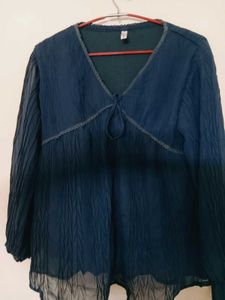 Bohemian Blue Crinkle Kurta