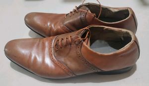 Ruosh Brown Leather Formal Shoes-Proline insoles