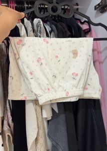 Cute Cherry &amp; Bear Print Pajama Top