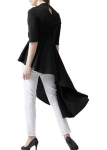 Black Asymmetrical Ruffle Top