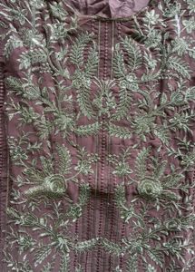 Embroidered Mauve Kurta set