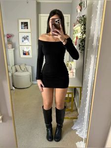 Off-Shoulder Black Mini Dress
