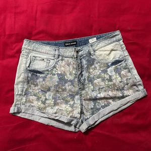Floral Denim Shorts