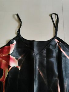 Satin Slip Dress with Floral Print