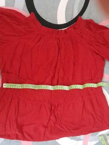 Red Smocked top