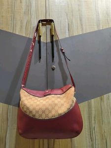 Gucci Shoulder Bag - Burgundy GG Canvas