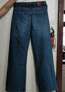 Trendy Ripped Wide Leg Jeans