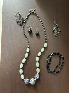 Boho Beaded Necklace &amp; Earring Set