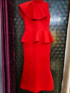 Red Peplum Bodycon Partwear Dress