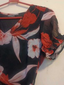 Floral Print Short Sleeve Dress