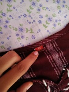 Maroon Kurta Set with Orange Dupatta