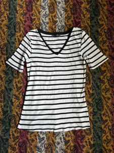 Classic Striped V-Neck Top