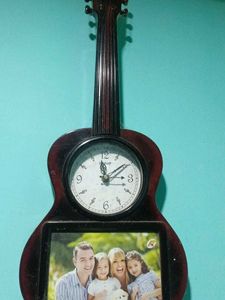 Unique Guitar Clock with Photo Frame