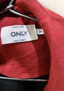 Red Suede Biker Jacket