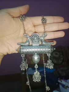 Oxidised Necklace And 5 Pair Earrings